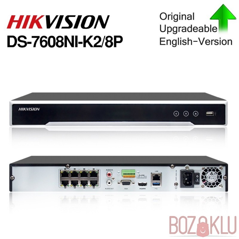 Hikvision DS-7608NI-K2/8P, 8 Kanal PoE NVR