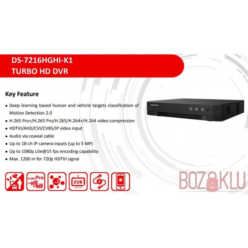 Hikvision DS-7216HGHI-K1, 16 Kanal DVR