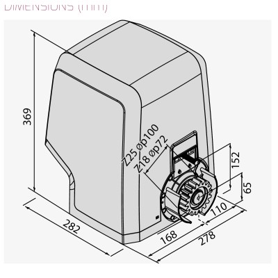 BFT Icaro Veloce Smart AC A1000/A2000 teknik ölçü çizimi 20261014