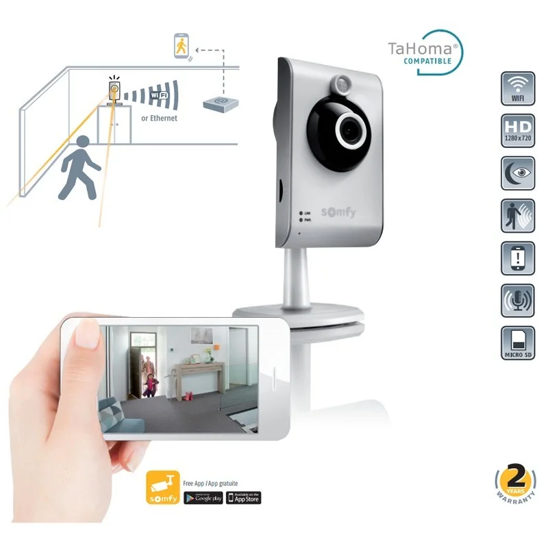 Somfy Kablosuz Wifi PIR Sensörlü Güvenlik Kamerası Bebek Kamerası